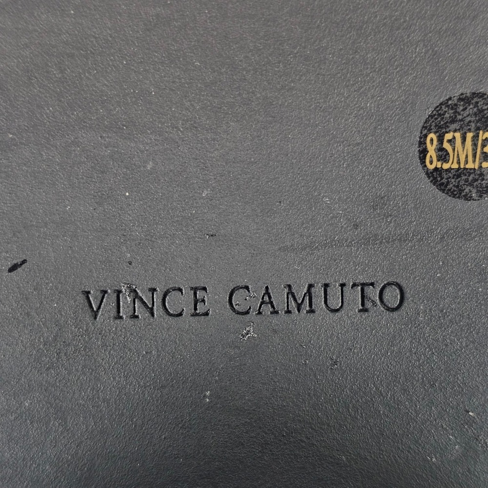 Vince Camuto Black Leather T-Strap Lug Sole Mary Jane Heels Size 8.5M - Picture 7 of 7